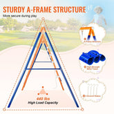 Swing Sets for Backyard 6 in 1 Swing Set 440lbs Capacity Metal Swingset